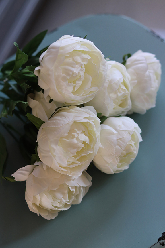 Bella Italia, bukiet kremowych peoni, 7szt. dł.42cm