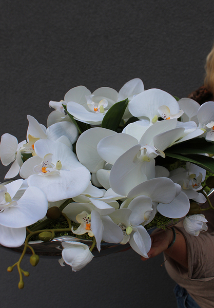 kompozycja z gumowym storczykiem, Lucille Dekoria, wys.97cm