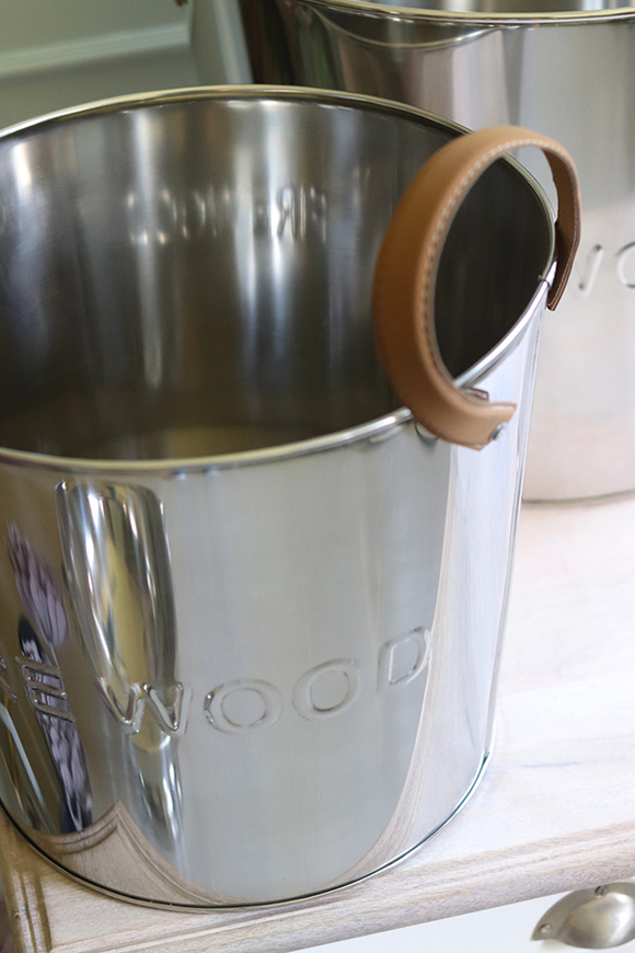 Fire Wood, pojemnik na drewno kominkowe / wiaderko, kpl.2szt