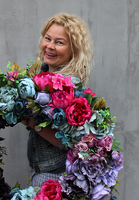 Caryca Katarzyna Pink&Violet, bardzo duży wianek na drzwi, śr.72cm 