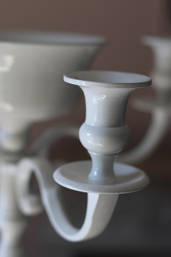 Inca, elegancki biały świecznik, wys.66cm
