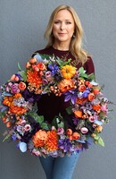 atrakcyjny kwiatowy wianek, Jesienna Harmonia, śr.57cm 
