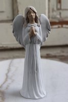 figurka ceramiczna, Uroczy Anioł, biały, wys.25cm