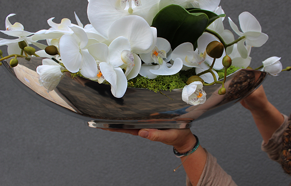 kompozycja z gumowym storczykiem, Lucille Dekoria, wys.97cm