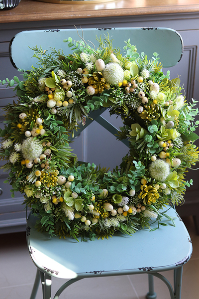 Czas Wielkanocy New, bogaty wianek na drzwi, śr.50cm