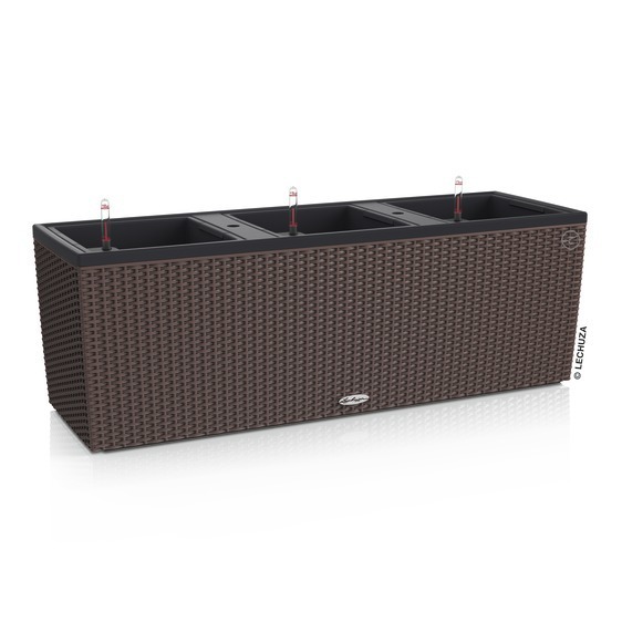 Trio Cottage, donica z nawadnianiem, rattan, mokka, dł.130cm