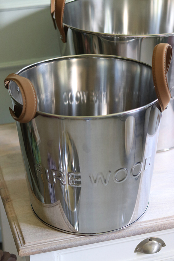 Fire Wood, pojemnik na drewno kominkowe / wiaderko, kpl.2szt