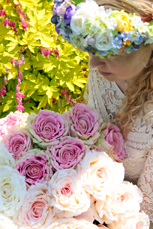 bukiet 10 szt. różowych róż Premium, wys.70cm