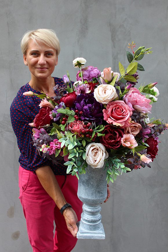 kompozycja kwiatowa / bukiet England nr5, wys.82cm,śr.48cm