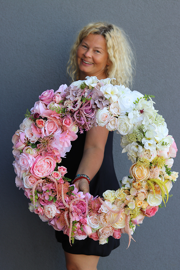 bardzo duży wianek na drzwi, Sylvietta, śr.60cm