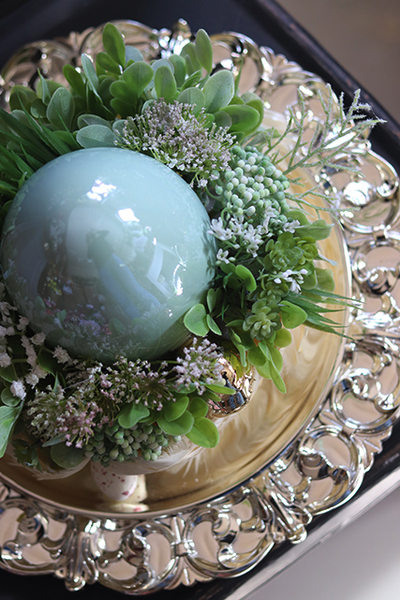 Pióra Glamour, Turkus, wielkanocny stroik, śr. 29/30cm