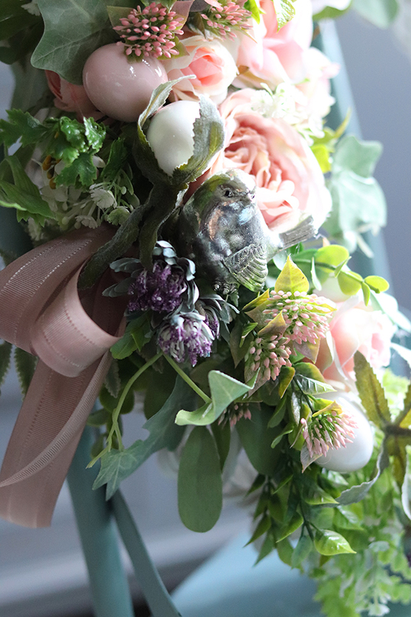 atrakcyjny wielkanocny wianek, Pastellova, śr.45cm