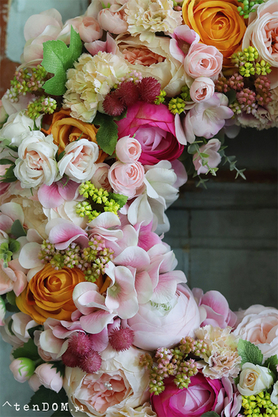 Casimiro pastelowy wianek na Twoje drzwi, śr.48cm 