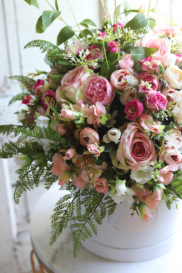 bogaty flowerbox z kolorowymi kwiatami, Denisa Refita, wys.54cm