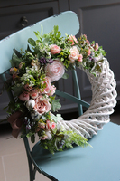 atrakcyjny wielkanocny wianek, Pastellova, śr.45cm