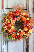 Jesienna Królowa, wianek na drzwi, śr.38cm
