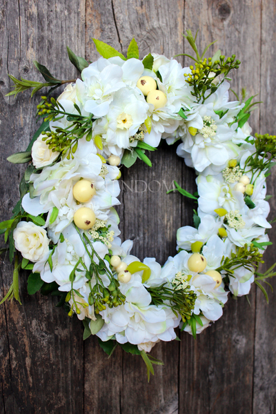 wianek dekoracyjny Komunijny Biel, śr.28cm