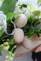 Ecru kompozycja wielkanocna, wys. 20 cm, dł. kompozycji 