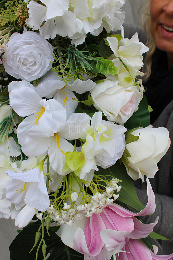 Lilia dekoracja / wiązanka nagrobna / bukiet wym.78cm 