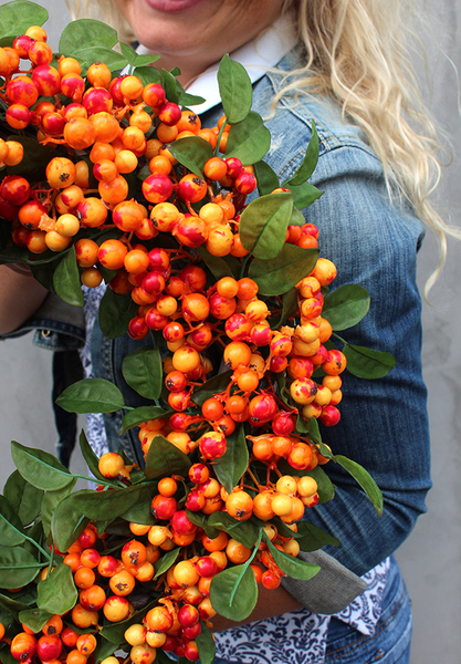 Jesień u Magdaleny Knitter 2, dekoracyjny wianek / stroik, śr.40cm