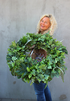 bardzo duży zielony wianek na drzwi, Jungle, śr.70cm