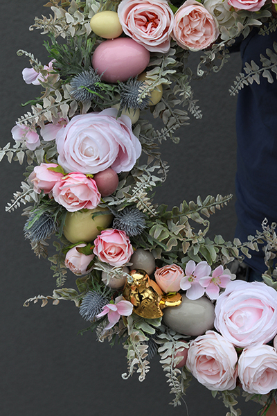 elegancki wianek wielkanocny, Green Canoe Pastels II, śr.56cm 