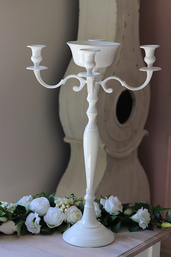 Inca, elegancki biały świecznik, wys.66cm