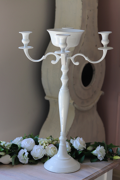Inca, elegancki biały świecznik, wys.66cm