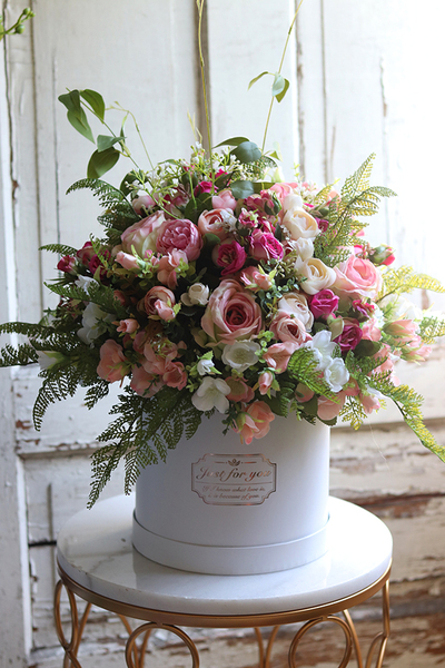 bogaty flowerbox z kolorowymi kwiatami, Denisa Refita, wys.54cm