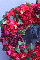 bardzo duży wianek do dekoracji, Czerwień Modern, śr.72cm