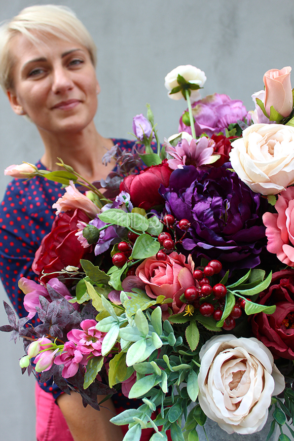 kompozycja kwiatowa / bukiet England nr5, wys.82cm,śr.48cm