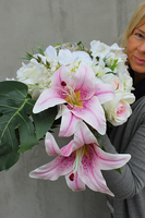 Lilia dekoracja / wiązanka nagrobna / bukiet wym.78cm 