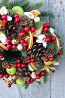 Karminowe Kulki, świąteczny wianek / dekoracja, śr.27cm