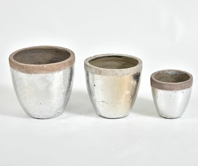 Deluxe, srebrna donica/osłonka, kpl.2szt, wym.13x14cm