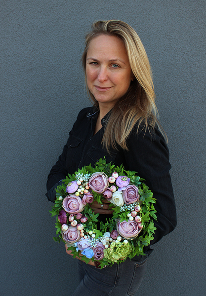 wianek na drzwi z pełnikami, Kate, śr.28cm