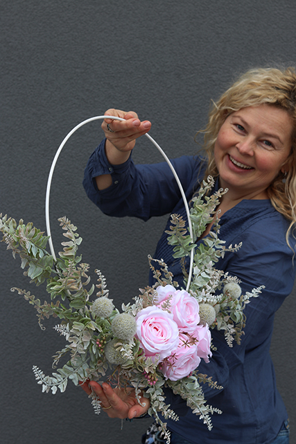 Subtelle, wianek na drzwi na obręczy, śr.50cm