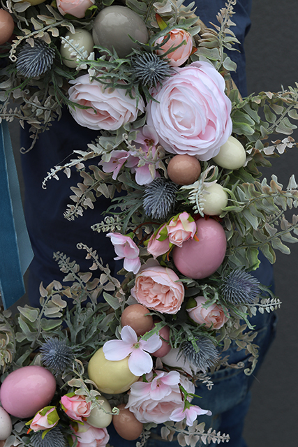 elegancki wianek wielkanocny, Green Canoe Pastels II, śr.56cm 