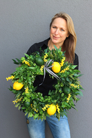 Cytrusy, wianek na drzwi w intensywnych barwach, śr.48cm 