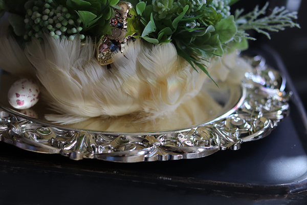 Pióra Glamour, Turkus, wielkanocny stroik, śr. 29/30cm