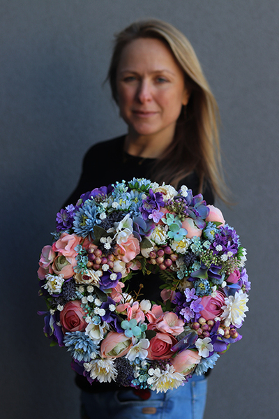 Tonnis, wiosenny wianek na drzwi, śr.30cm 