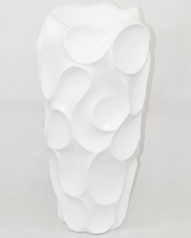 Sorbello, nowoczesny biały wazon, wys.71cm 