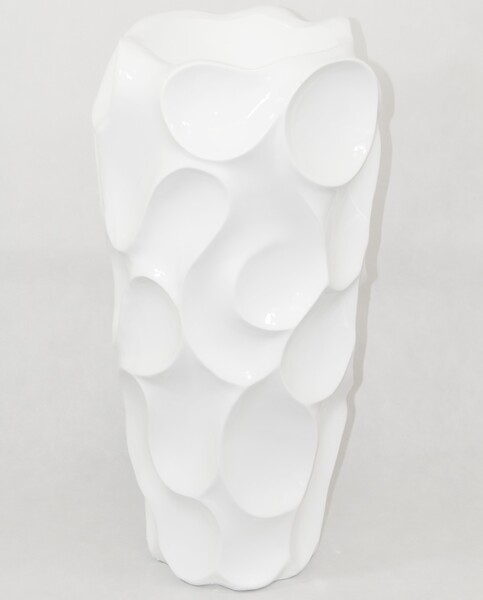 Sorbello, nowoczesny biały wazon, wys.71cm 