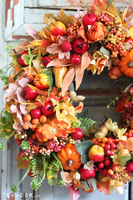 Jesienna Królowa, wianek na drzwi, śr.38cm