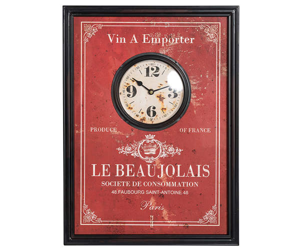 Le Beaujolaise zegar Vintage 55x40x4.5cm