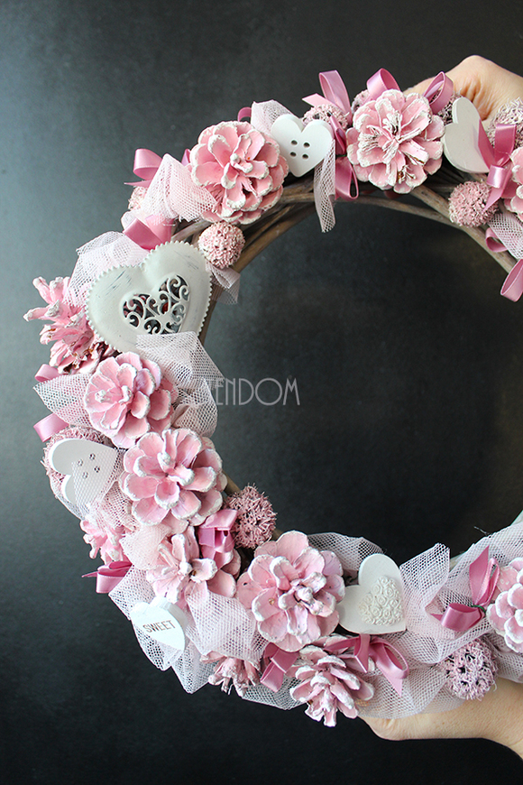 walentynkowy wianek Romantyczny, śr.30cm