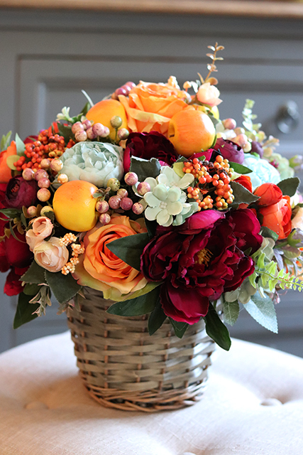 komplet dekoracji jesiennych 2 szt., kosz & wianek, Jesienny Optymizm  