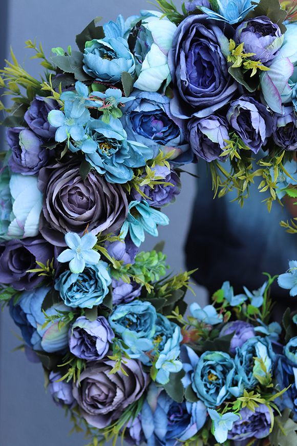 bogaty wianek na drzwi, Caryca Katarzyna Turkus 2, śr.46cm