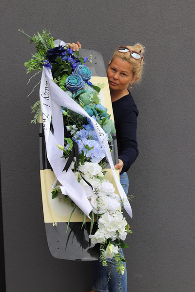 biało - niebieska kwiatowa girlanda Morska Fala, dł.150cm