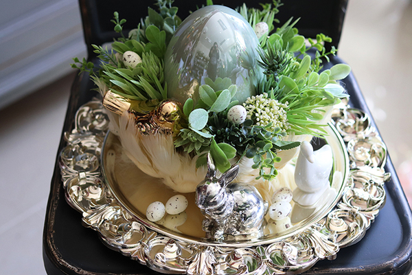 Pióra Glamour, Turkus, wielkanocny stroik, śr. 29/30cm