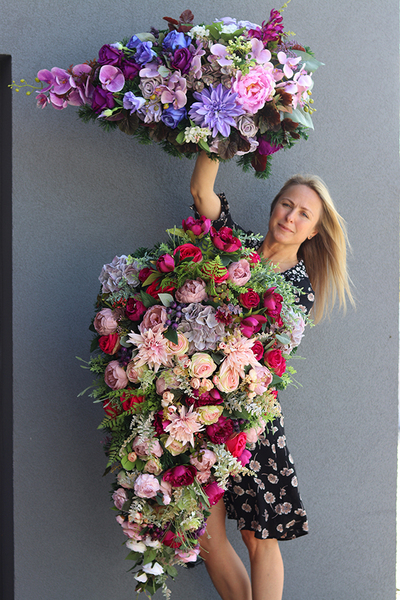 Falena, wiązanka / dekoracja nagrobna, dł.88cm 